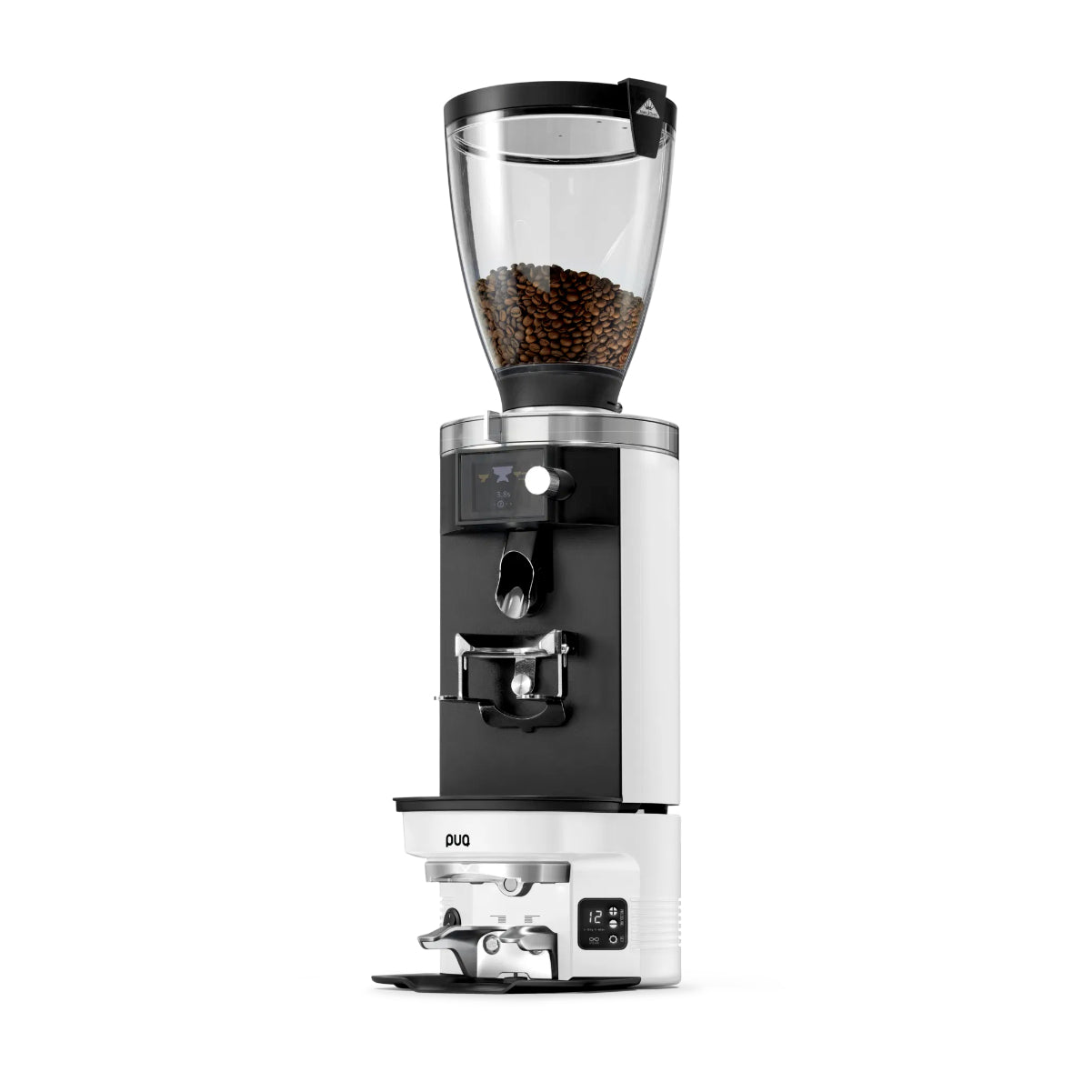 PUQpress M3 Integrated Tamper For Mahlkonig E65S & E65 GBW Grinders (White)