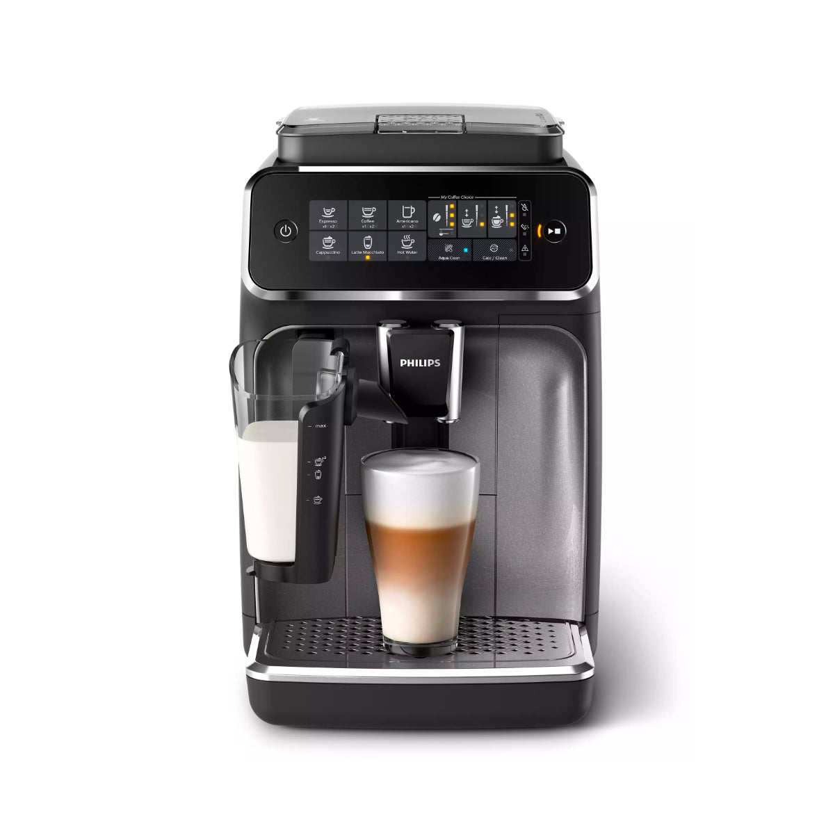 Philips 3200 LatteGo Automatic Espresso, Cappuccino, & Latte Machine (Silver) - EP3246/74