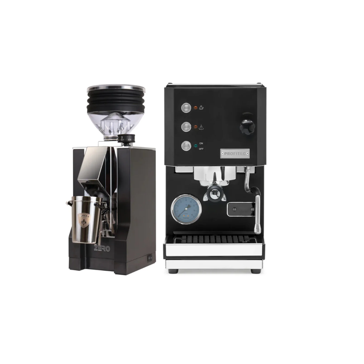 Profitec Go (Black) & Eureka Mignon Zero (Black) - Bundle