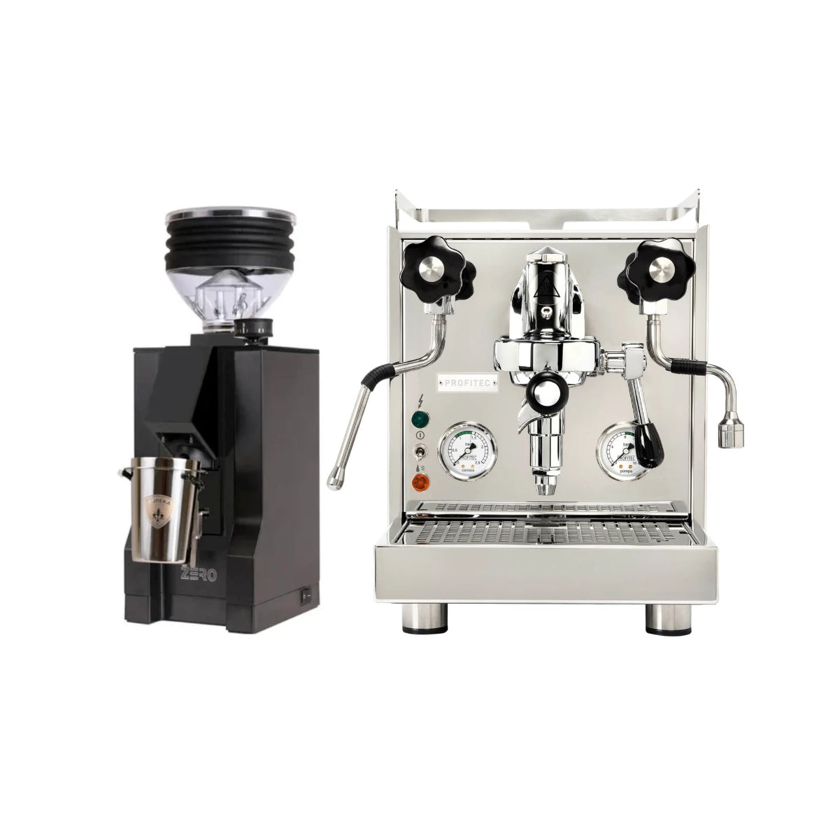Profitec Pro 500 Espresso w/PID Machine & Eureka Mignon Zero w/Black Spout (Black) - Bundle