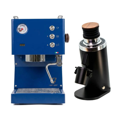 Quick Mill Pop Up (Blue) & DF64 (Black) Espresso Machine + Grinder Bundle