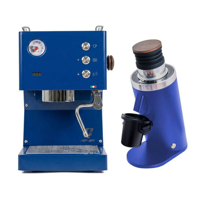 Quick Mill Pop Up (Blue) & DF64 (Blue) Espresso Machine + Grinder Bundle