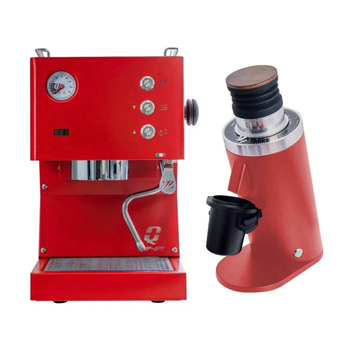 Quick Mill Pop Up (Red) & DF64 (Red) Espresso Machine + Grinder Bundle