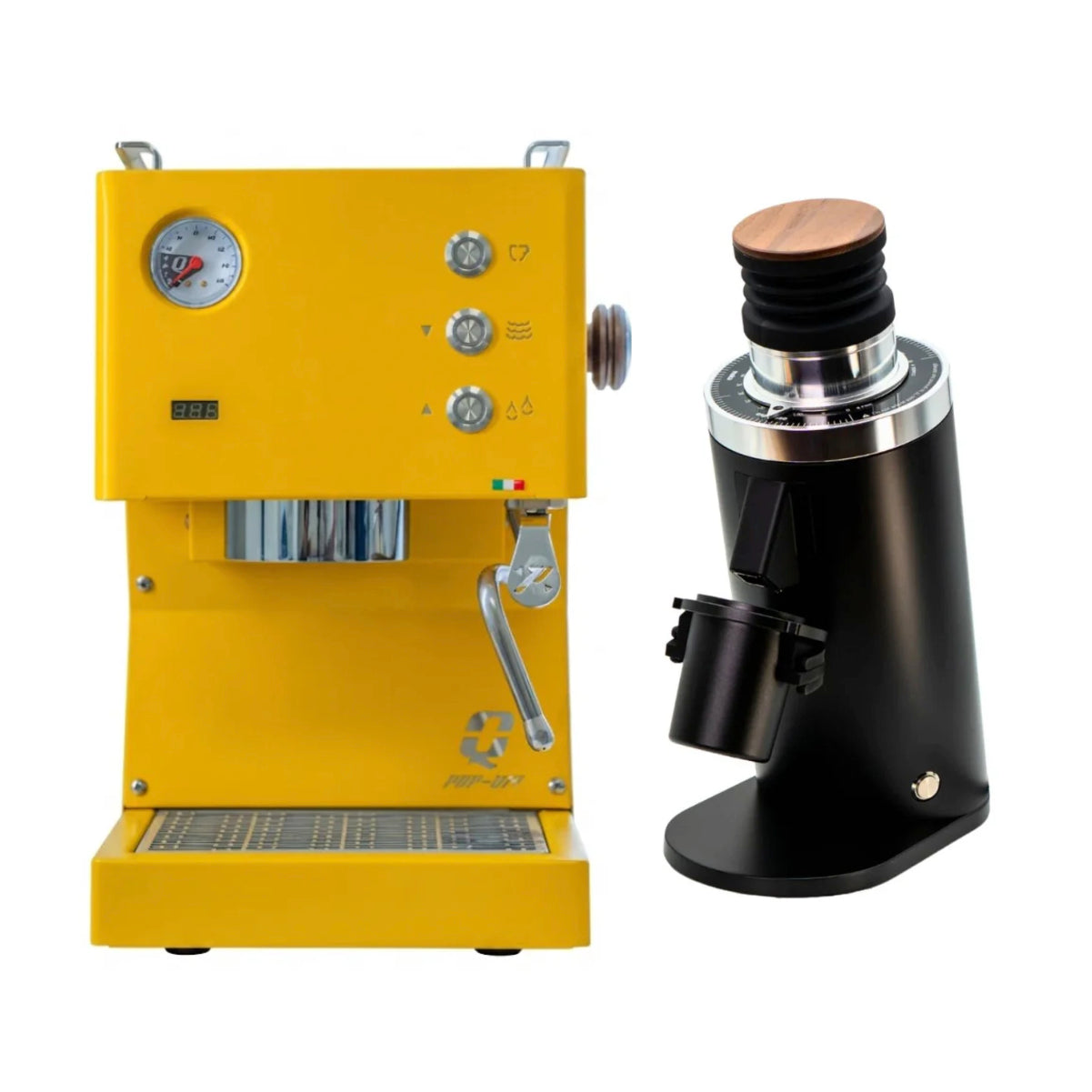 Quick Mill Pop Up (Yellow) & DF64 (Black) Espresso Machine + Grinder Bundle