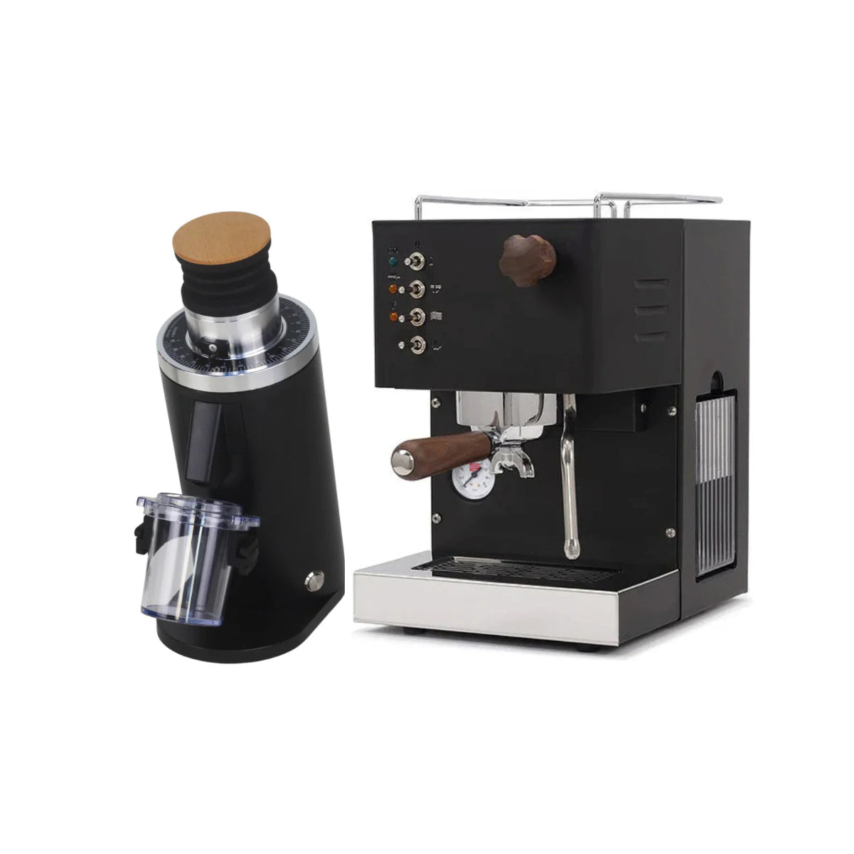 Quick Mill Pippa Espresso Machine (Black) & DF54 Gen 2 Grinder (Black) - Bundle