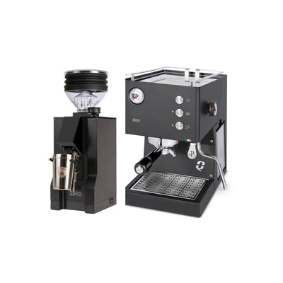 Quick Mill Pop Up Espresso Machine (Black) & Eureka Mignon Zero w/Black Spout (Black) - Bundle