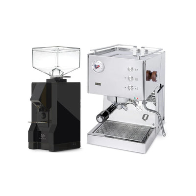 Quick Mill Pop Up Espresso Machine (Stainless Steel) & Eureka Facile Coffee Grinder (Black) Bundle