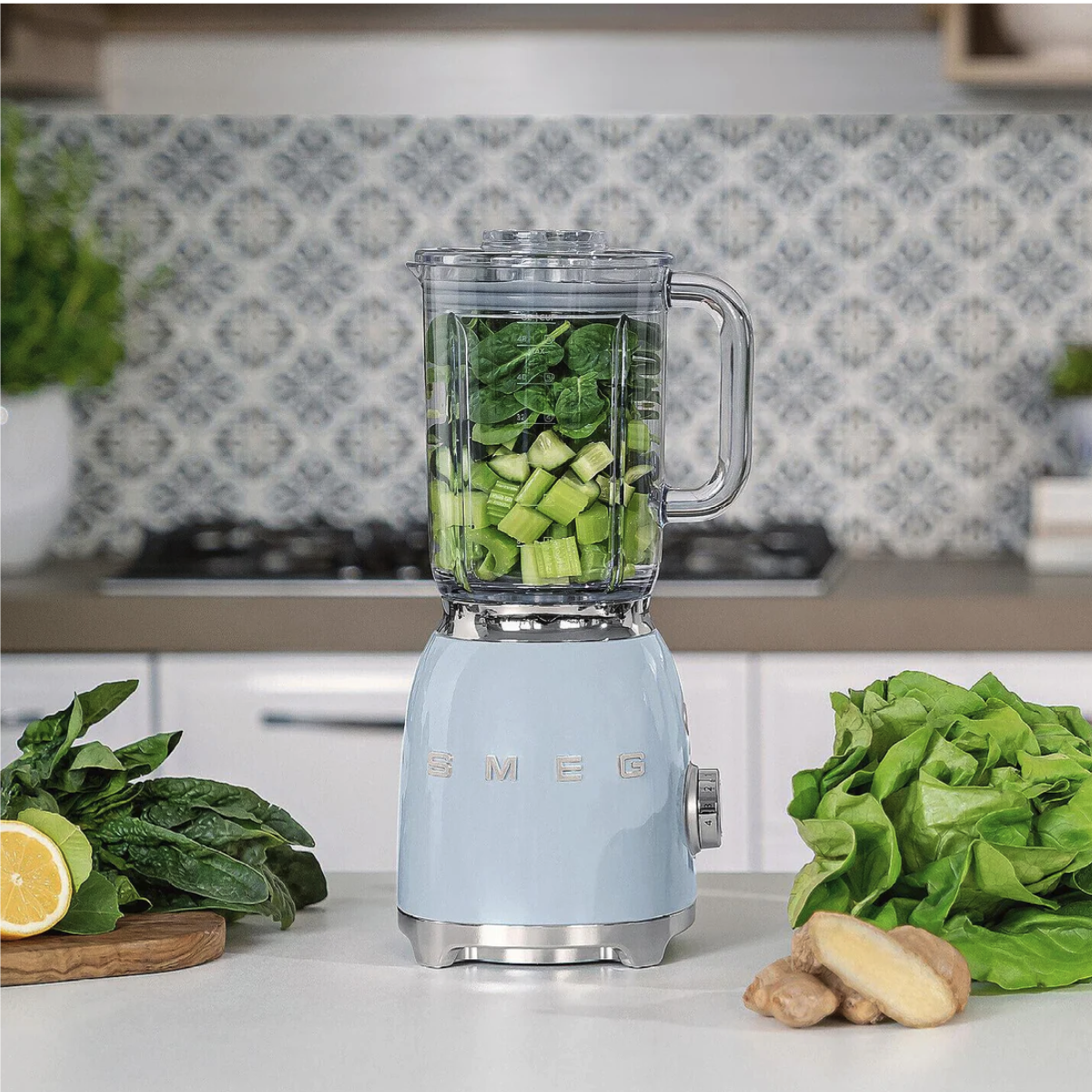 Smeg Retro-Style Glass Blender BLF03PBUS (Pastel Blue)