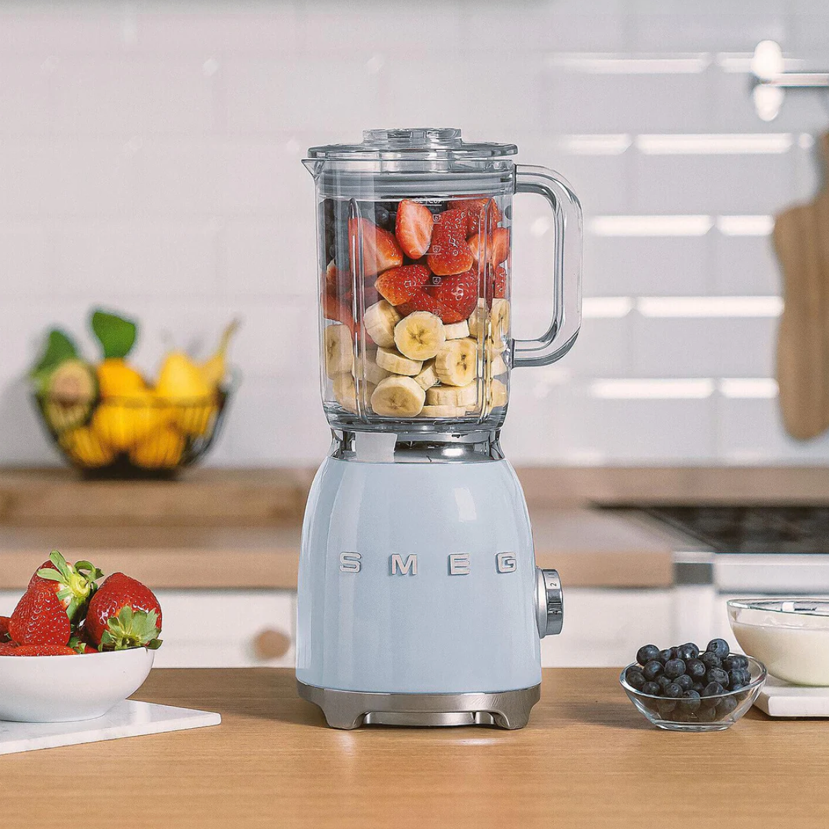 Smeg Retro-Style Glass Blender BLF03PBUS (Pastel Blue)