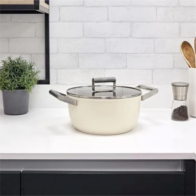 Smeg 24cm Non-Stick Casserole CKFC2411CRM (Cream)