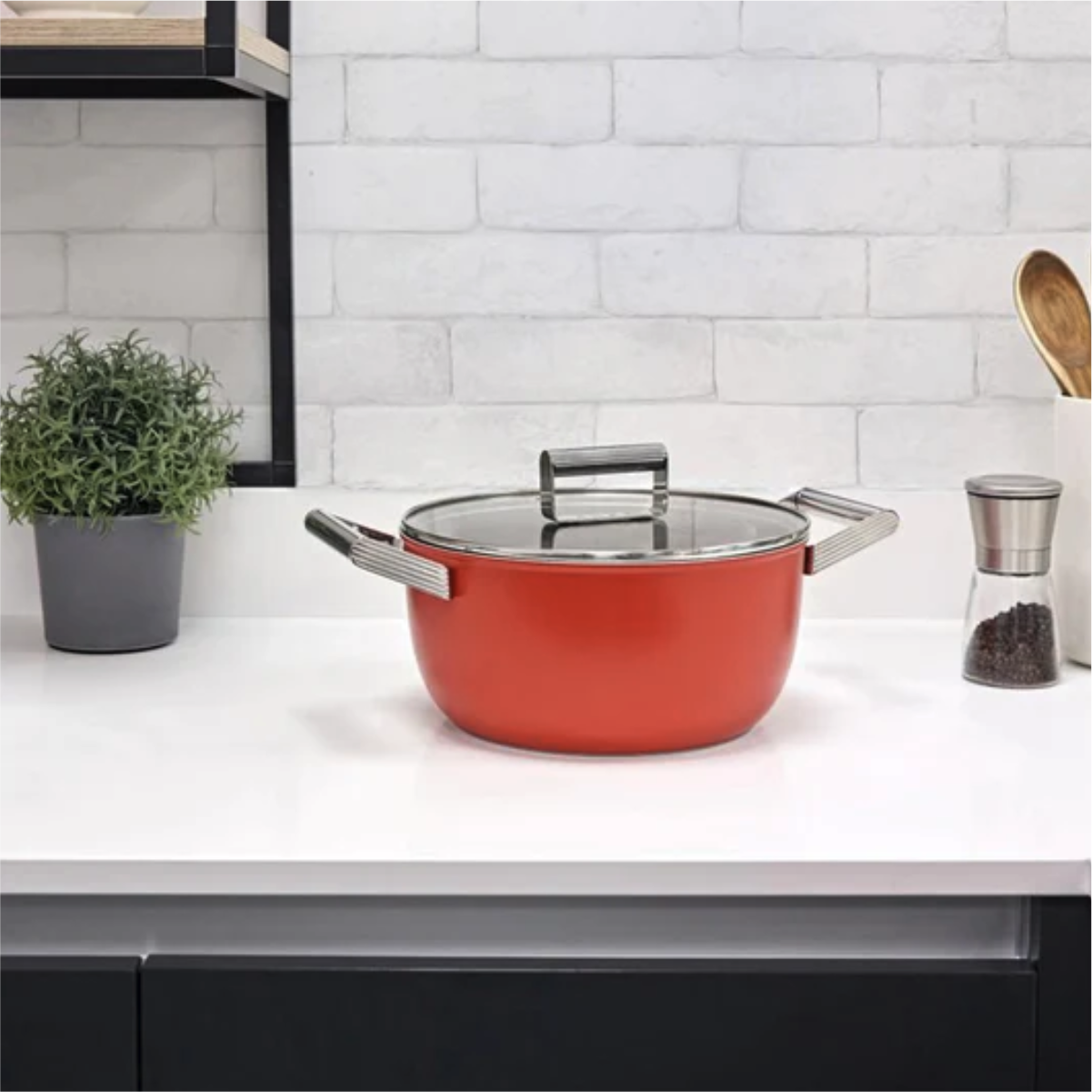 Smeg 24cm Non-Stick Casserole CKFC2411RDM (Red)