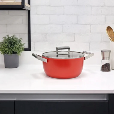 Smeg 24cm Non-Stick Casserole CKFC2411RDM (Red)