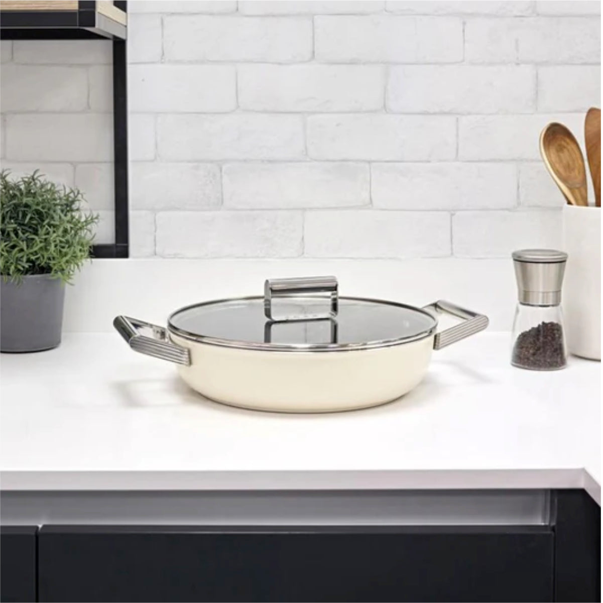 Smeg 28cm Non-Stick Deep Pan CKFD2811CRM (Cream)