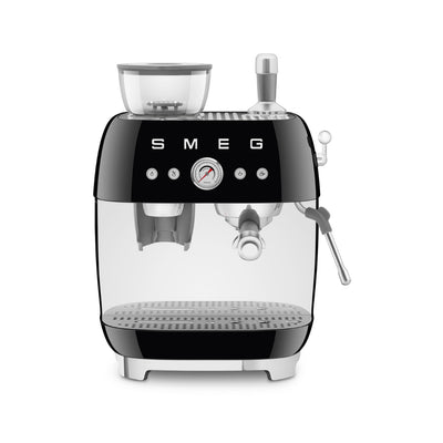 Smeg Manual Semi Automatic Espresso Machine With Grinder (EGF03BLUS - Black)