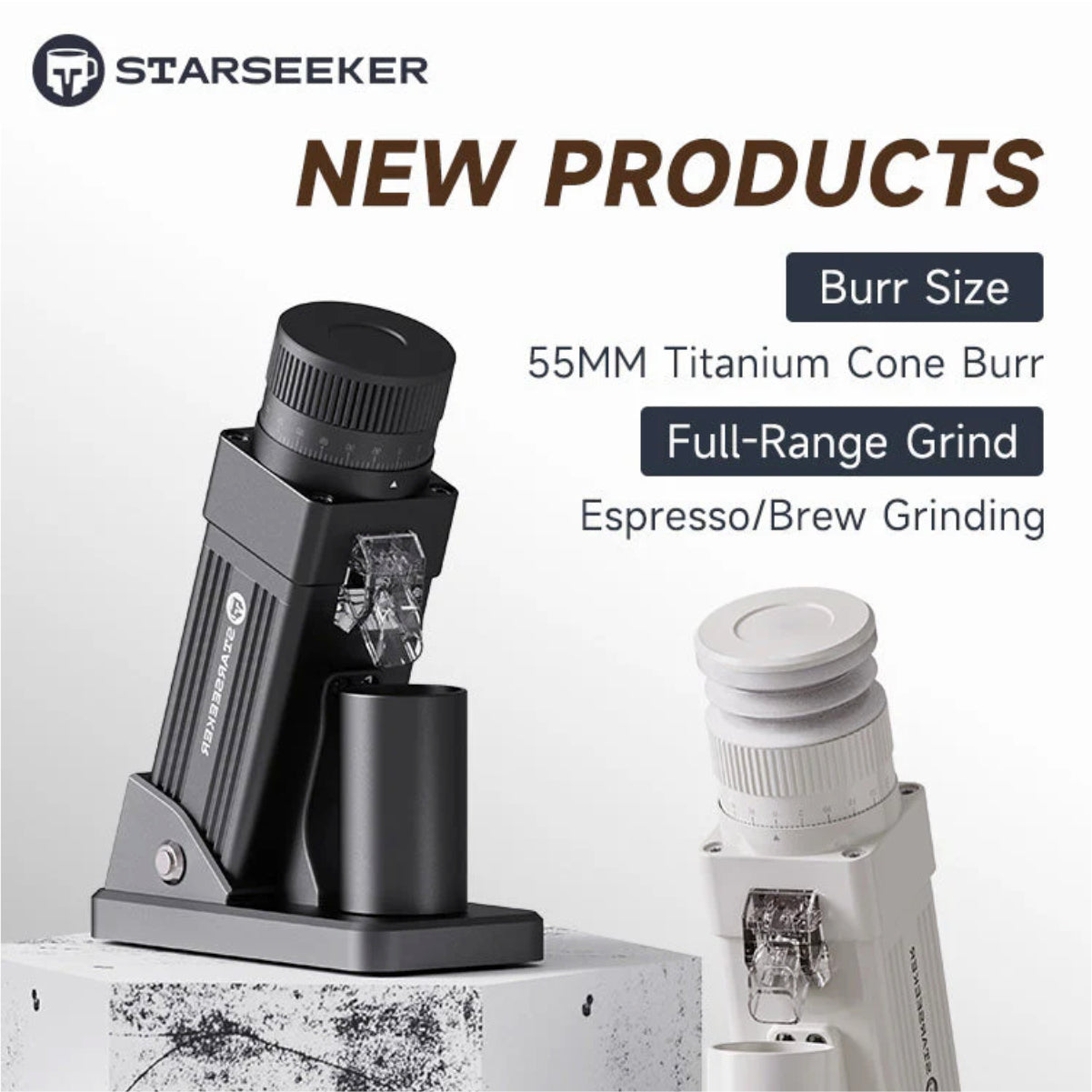 Starseeker E55 Pro All Purpose Single Dose Coffee Grinder (Black)