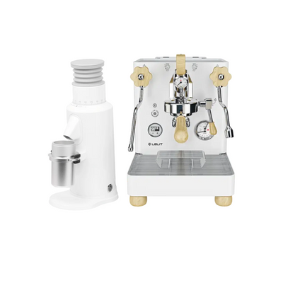 Lelit Bianca V3 Espresso Machine (White) and T64 Single Dose Grinder (White) Bundle