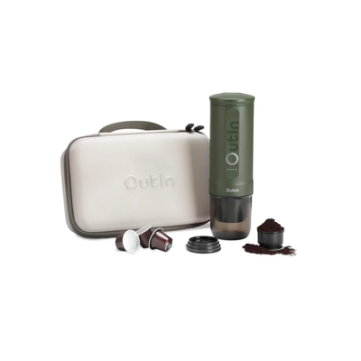 Outin Nano Portable Electric Espresso Travel Kit (Forest Green)