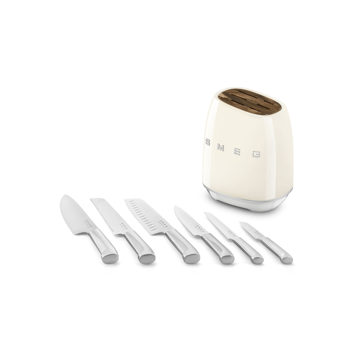 Smeg 7-Piece Knife Block Set KBSF02CR (Cream)