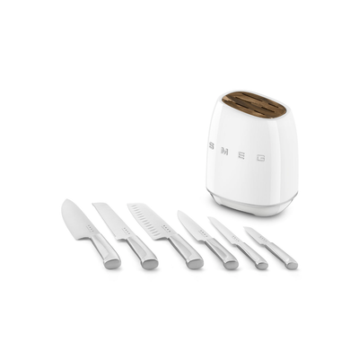 Smeg 7-Piece Knife Block Set KBSF02WH (White)