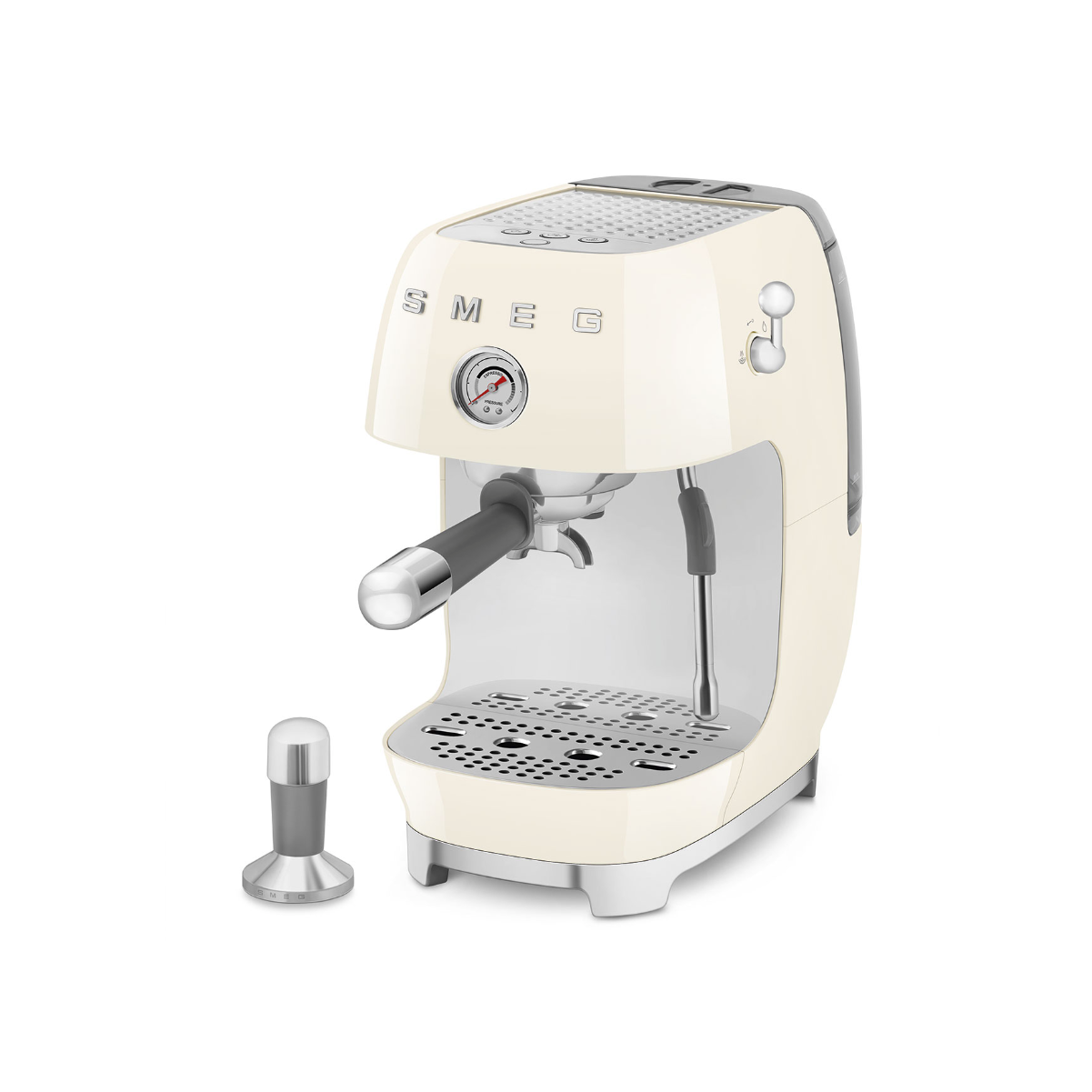 Smeg Manual Espresso Coffee Machine with Cold Brew ECF03CRUS (Cream)