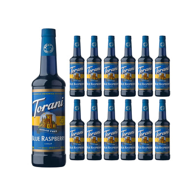 Torani Sugar Free Blue Raspberry Syrup (750ml x 12 Bottles)