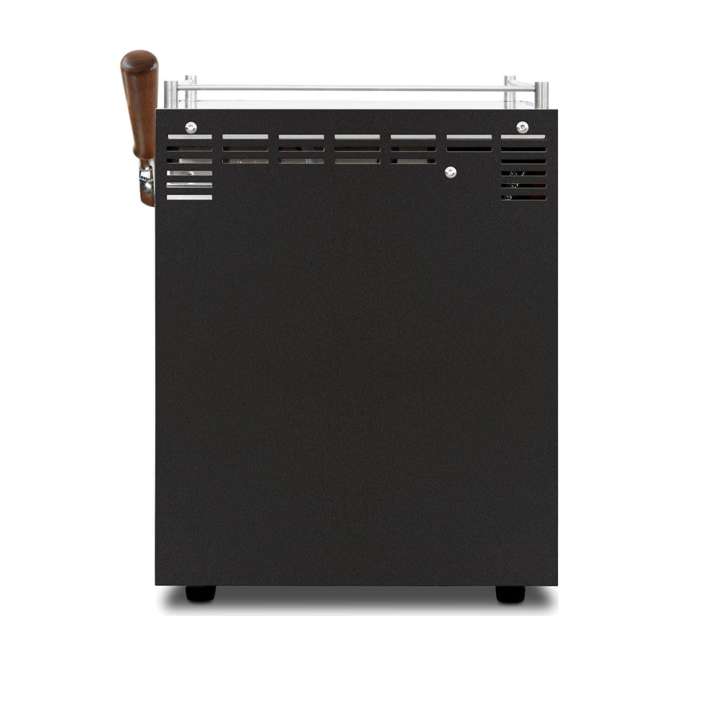 Ascaso Steel Duo Plus V2.5 PID Dual Thermoblock Espresso Machine in black, rear view with ventilation grilles
