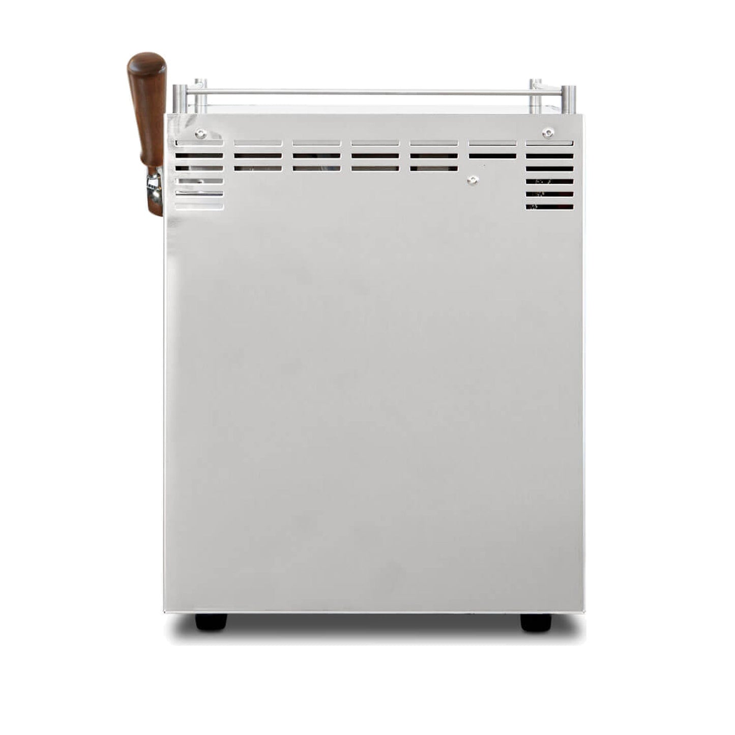 Ascaso Steel Duo Plus V2.5 PID Dual Thermoblock Espresso Machine in inox, rear view with ventilation grilles