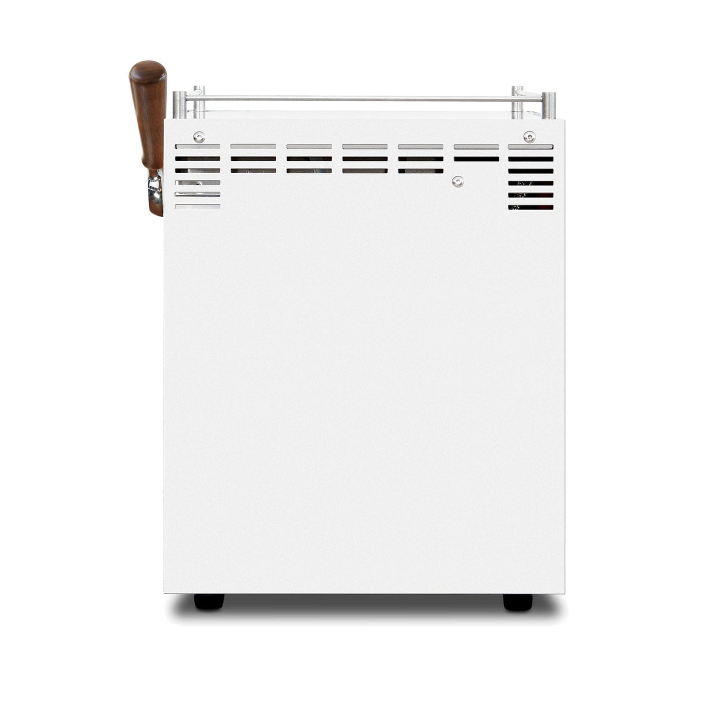 Ascaso Steel Duo Plus V2.5 PID Dual Thermoblock Espresso Machine in white, rear view with ventilation grilles