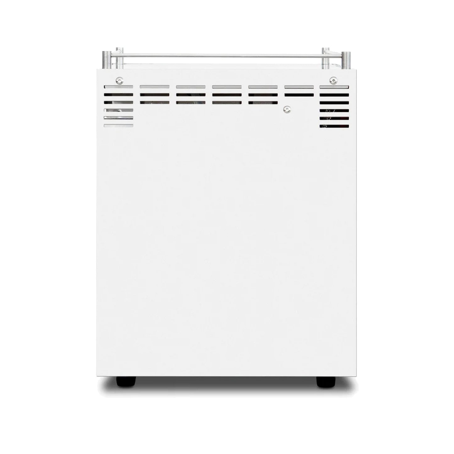 Ascaso Steel Duo V2.5 PID Dual Thermoblock Espresso Machine in white, rear view with ventilation grilles