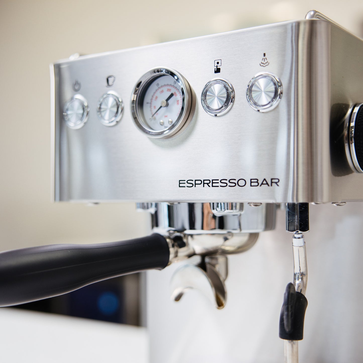 Bellucci Espresso Bar Semi-Automatic Espresso Machine, 58mm stainless steel portafilter in the group head