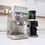 Bellucci Espresso Bar Semi-Automatic Espresso Machine in stainless steel, paired with a Bellucci coffee grinder