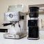 Bellucci Espresso Bar Semi-Automatic Espresso Machine in stainless steel, espresso setup on a kitchen counter