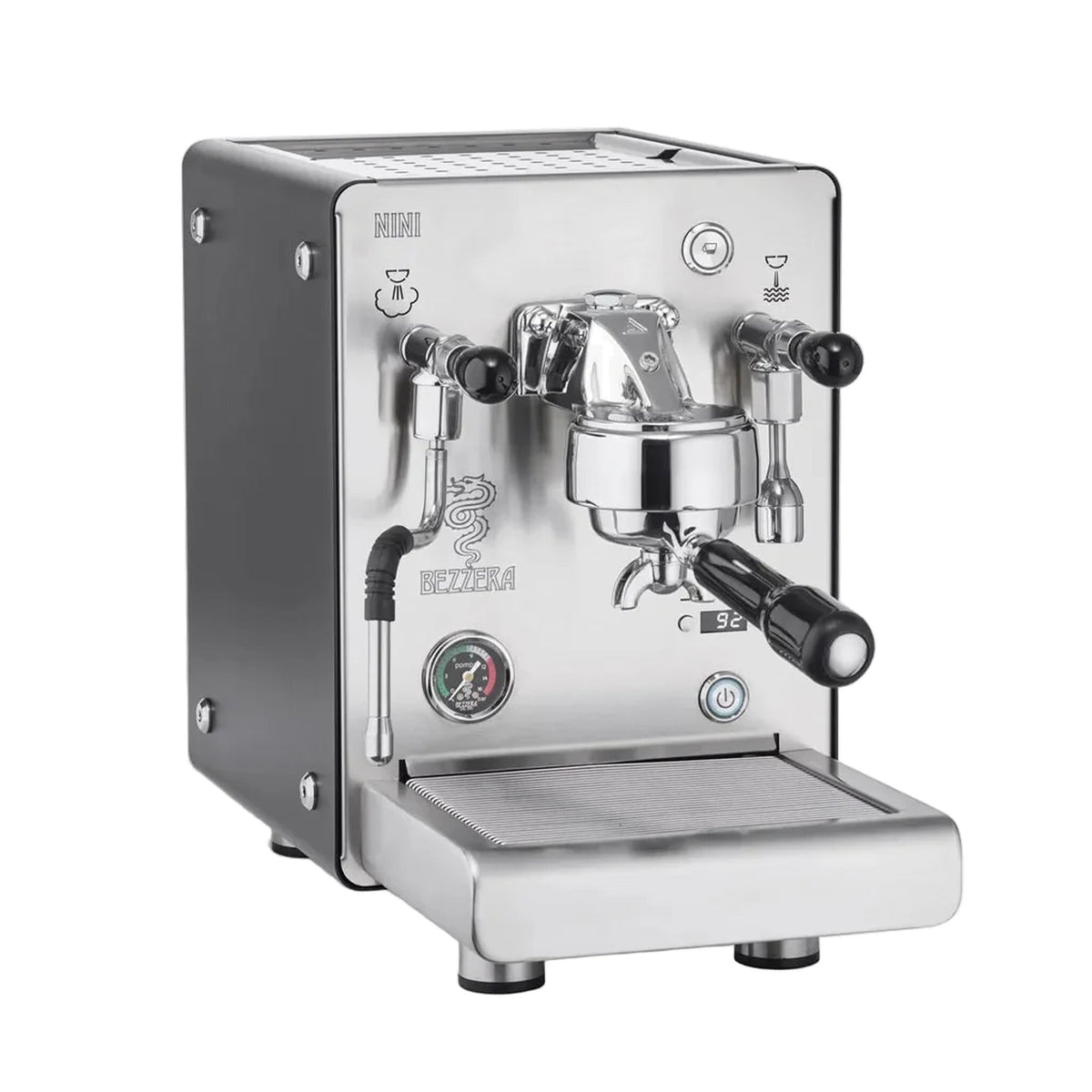 Bezzera Nini PM Espresso machine in stainless steel, front