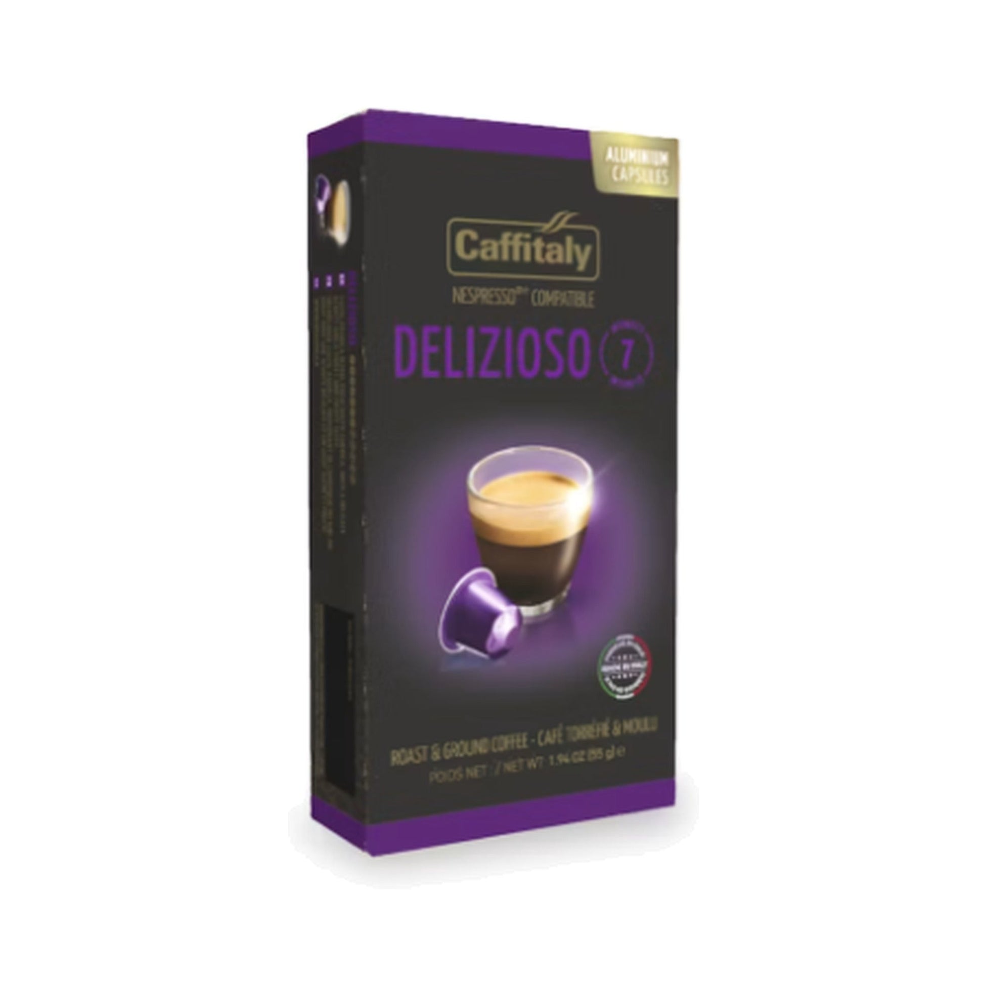 Caffitaly Delizioso Nespresso-Compatible Aluminum Capsules (Pack Of 10)
