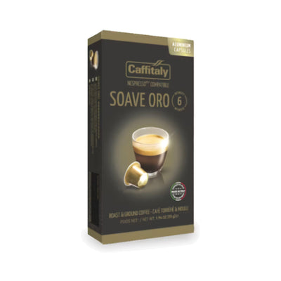 Caffitaly Soave Oro Nespresso-Compatible Aluminum Capsules (Pack Of 10)
