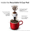 Diagram showing how water flows through the paper filter inside a recyclable Keurig K-Cup pod