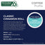 Coffee profile for Cinnabon Classic Cinnamon Roll: light roast, 100% Arabica, kosher, recyclable K-Cup pod