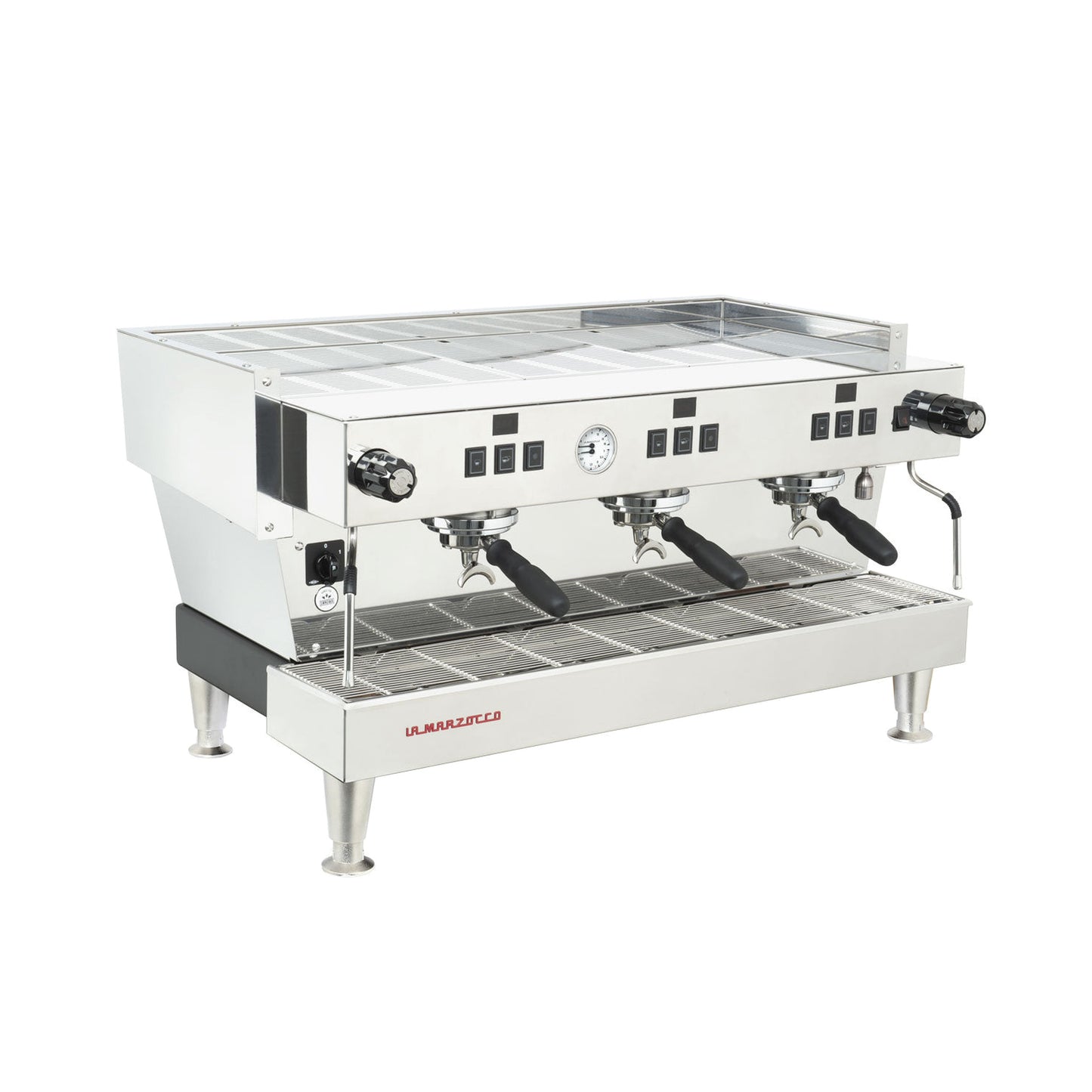 La Marzocco Linea Classic S three group commercial espresso machine, three-quarter front view