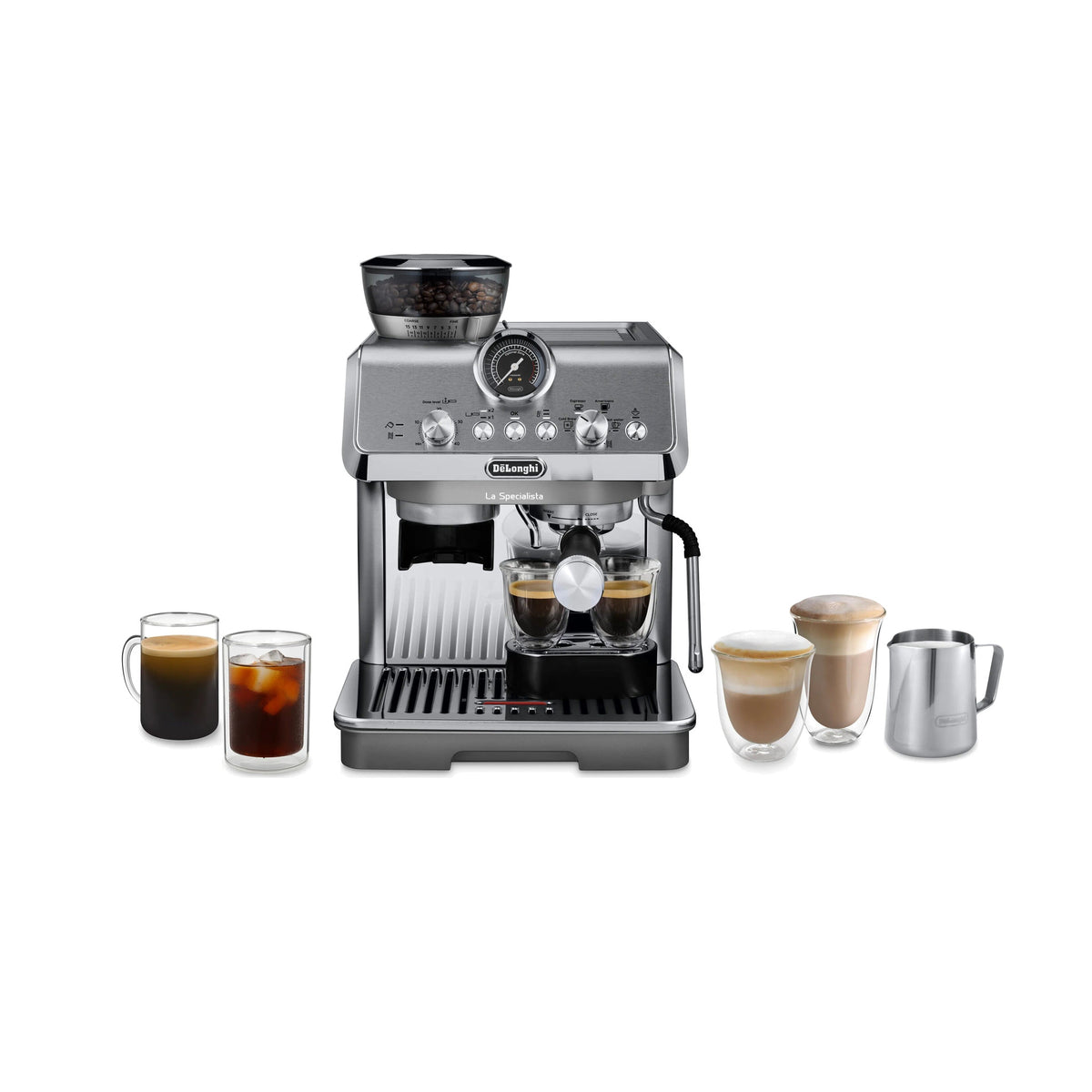 De'Longhi La Specialista Arte Evo Espresso Machine with Cold Brew in metal