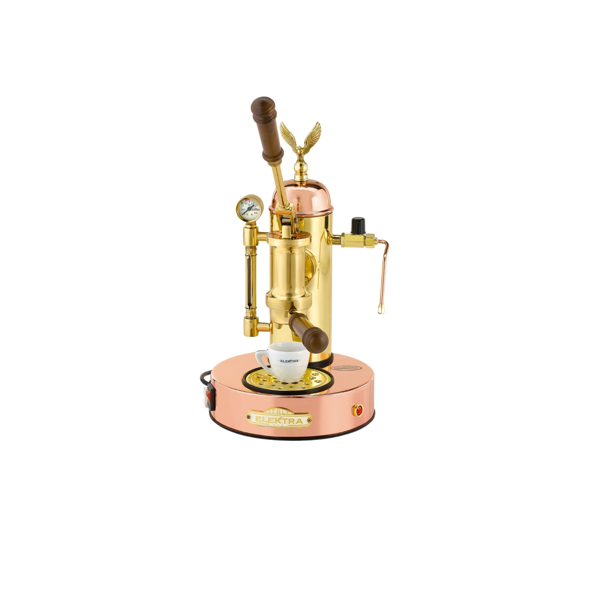 Elektra Microcasa Leva Lever Piston Espresso Machine, Copper & Brass