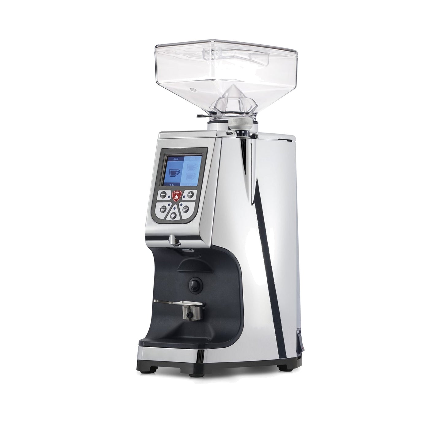 Eureka Atom 60 Timed Coffee Grinder in chrome