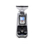 Eureka Atom Specialty 75 coffee grinder in chrome, front view with bean hopper