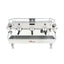 La Marzocco GB5 S three group commercial espresso machine, front view in stainless steel