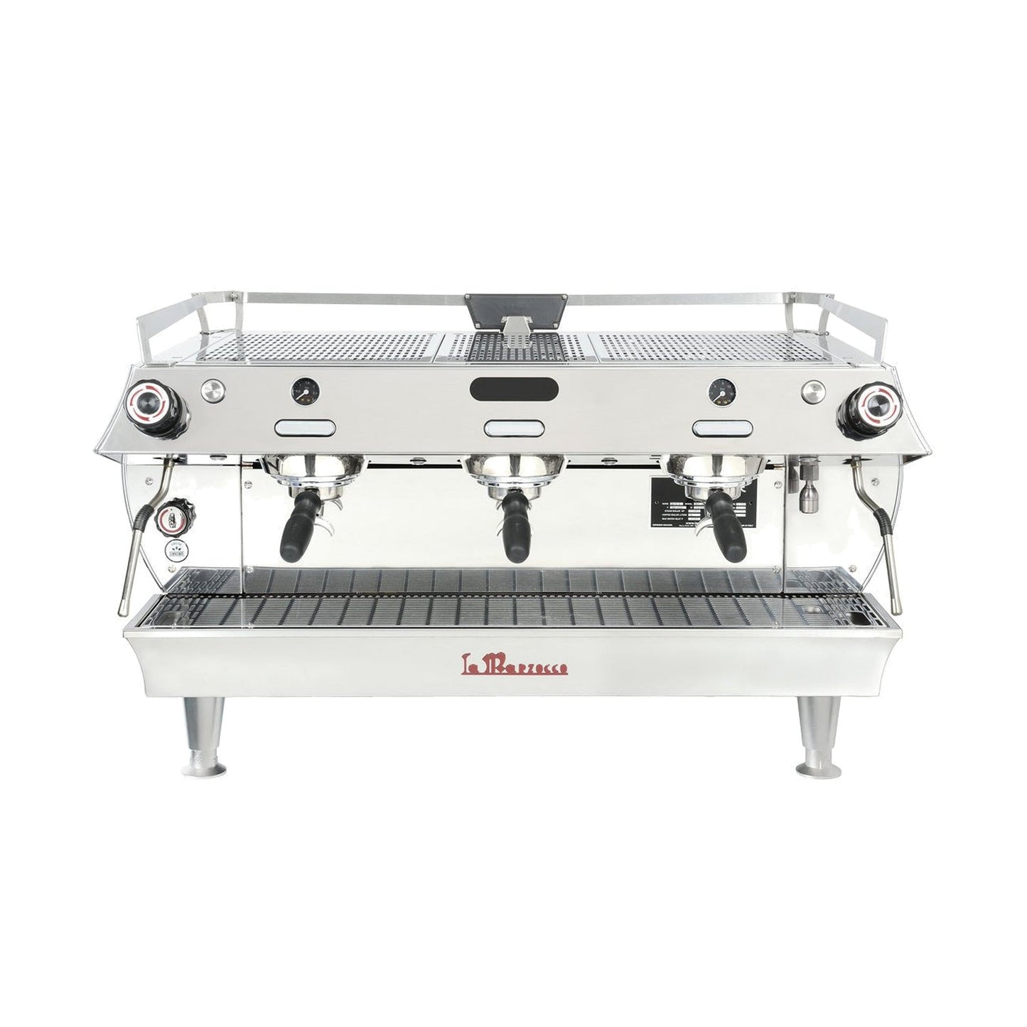 La Marzocco GB5 S commercial espresso machine, front view in stainless steel