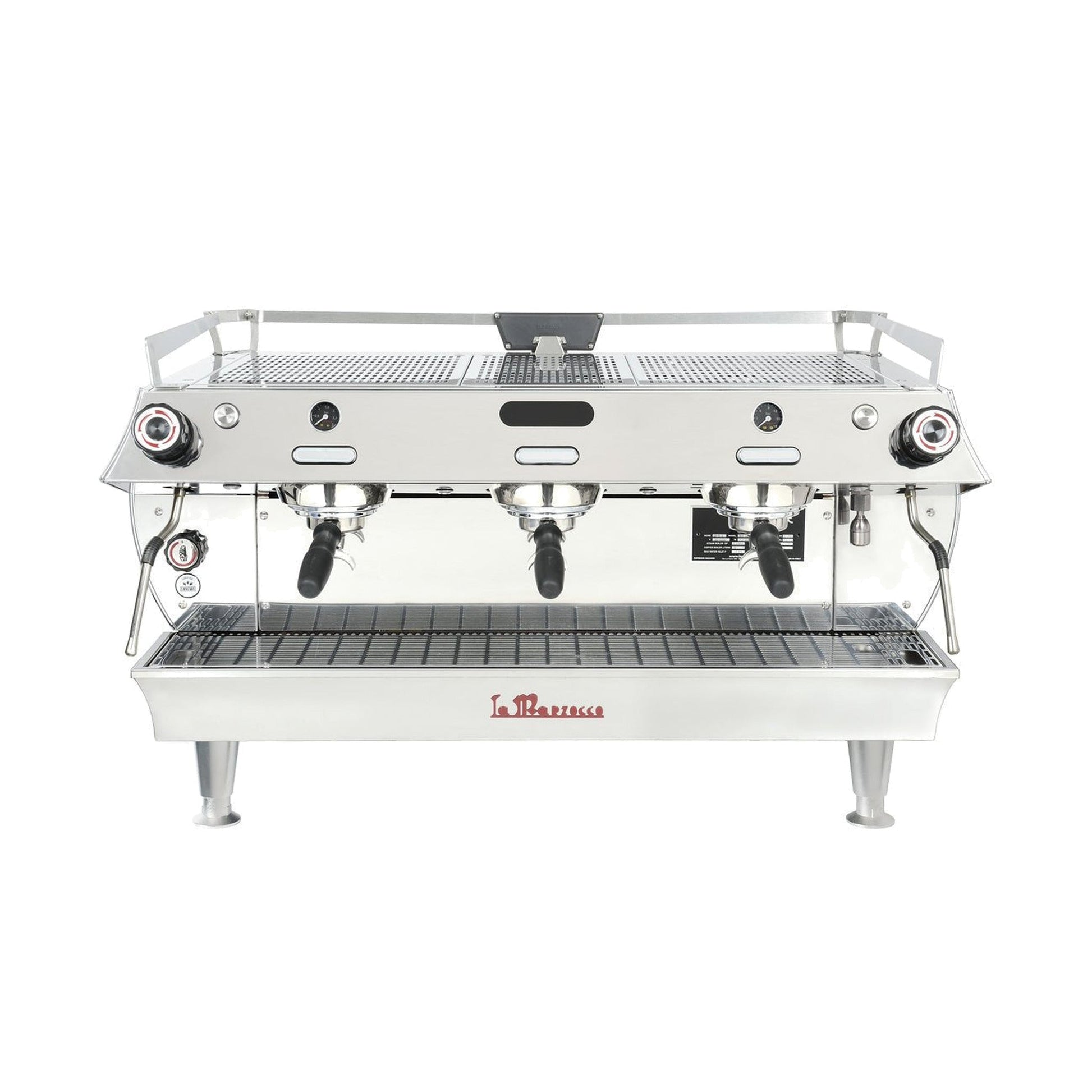 La Marzocco GB5 S commercial espresso machine, front view in stainless steel