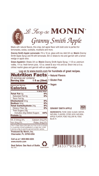 Monin Granny Smith Apple Syrup 1L