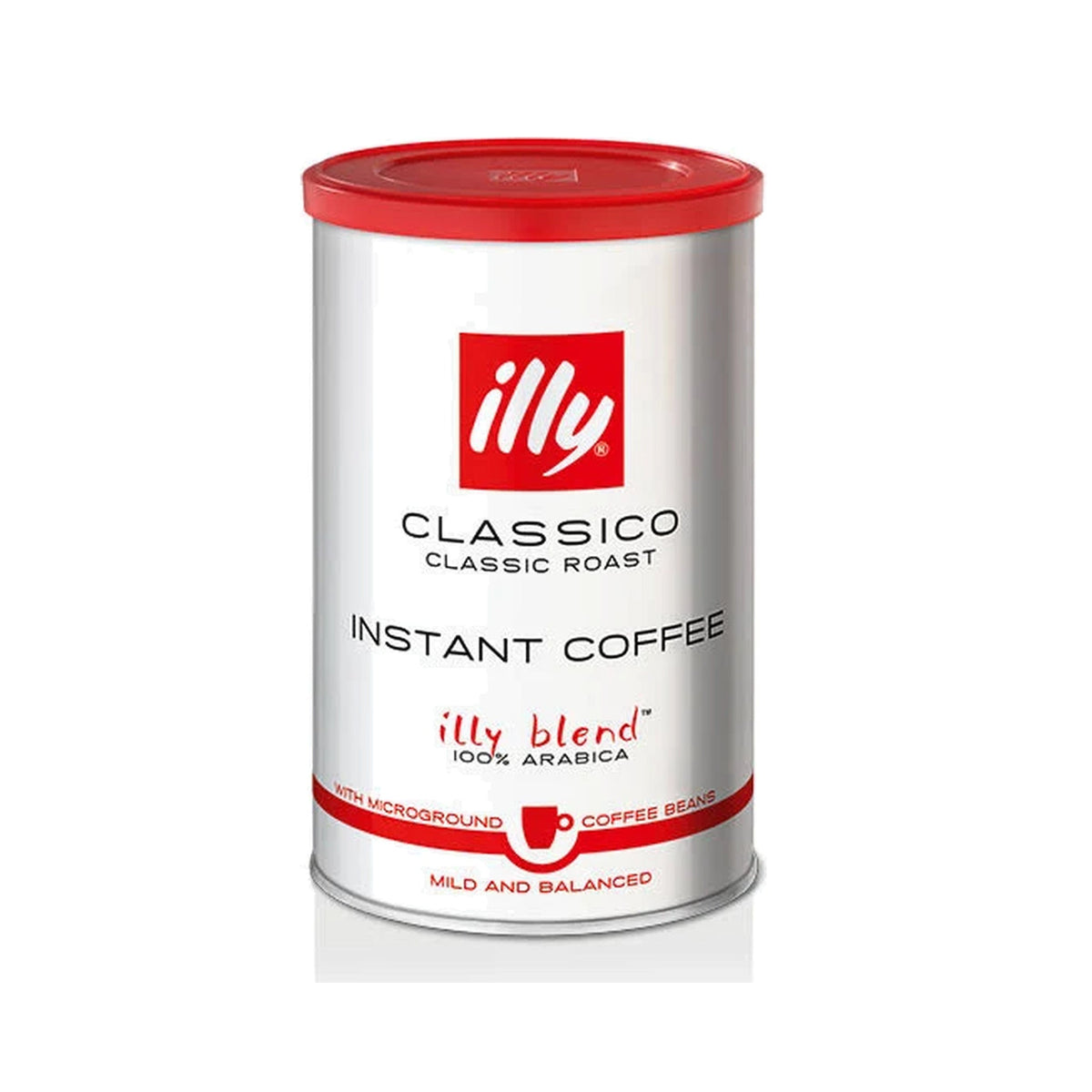 Illy Classico Instant Coffee 95g, front of the 95g can