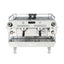 La Marzocco GB5 X two group commercial espresso machine, front view in stainless steel