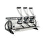 La Marzocco Leva S three group commercial lever espresso machine, angled view