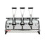 La Marzocco Leva X three group commercial lever espresso machine, front view showing the spring lever groups and per-group displays